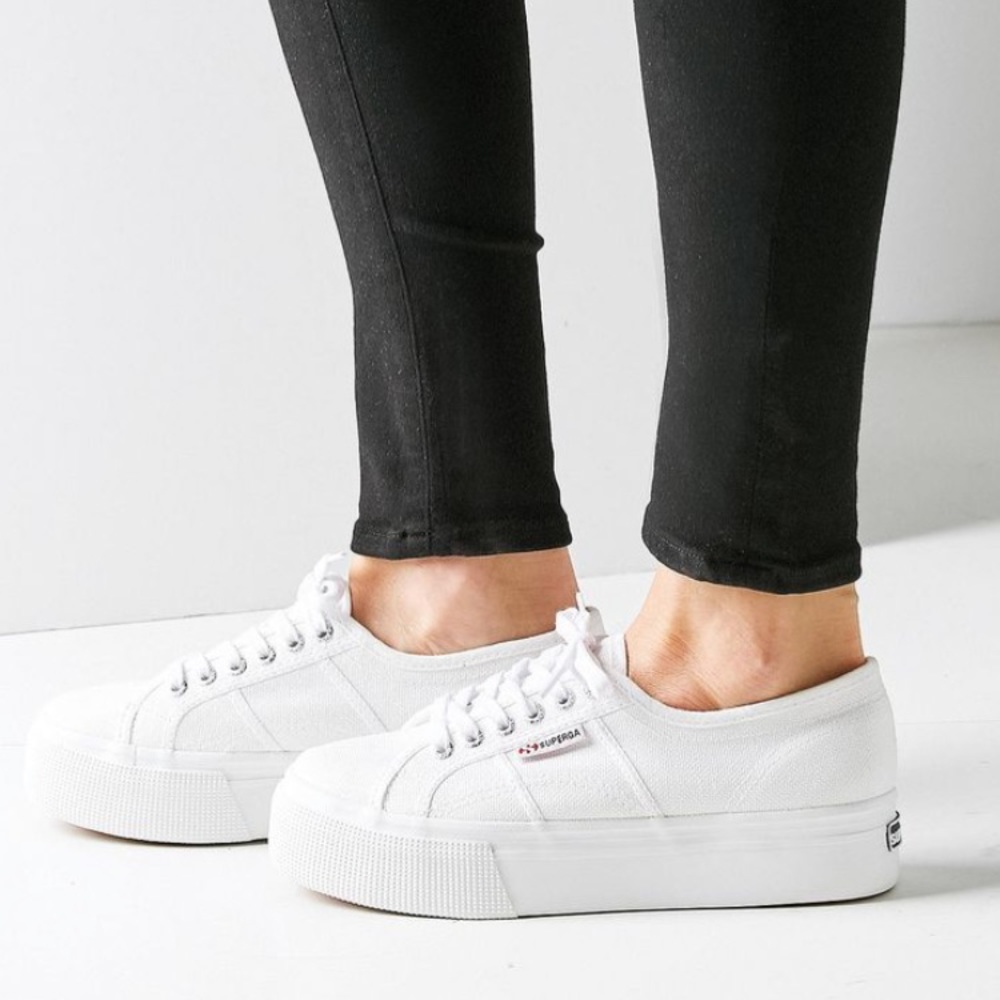 NWT Superga White Platform Sneakers // Size 7.5
